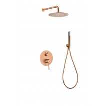 Conjunto ducha empotrado monomando oro rosa cepillado serie Monza GPM039/ORC