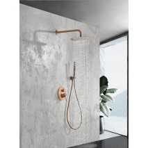 Conjunto ducha empotrado monomando oro rosa cepillado serie Monza GPM039/ORC 2