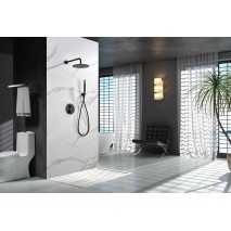 Conjunto ducha empotrado termostático negro mate serie Monza GTM039/NG 2