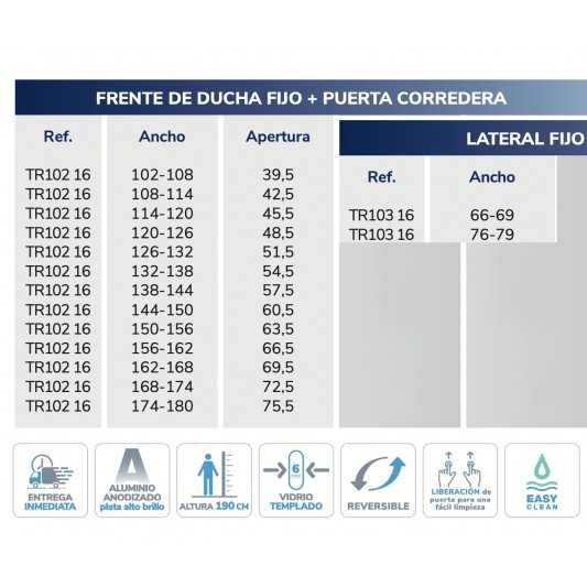 Mampara Frontal Ducha 300 TR102 Kassandra | Bañoweb