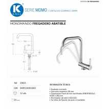 Grifo cocina abatible Momo cromado 2