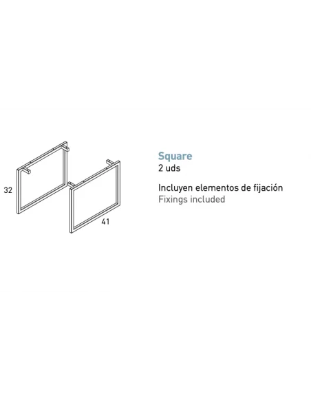 Juego de 2 patas de 32 cm Square Visobath Blancas