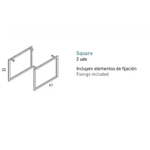 Juego de 2 patas de 32 cm Square Visobath Negras
