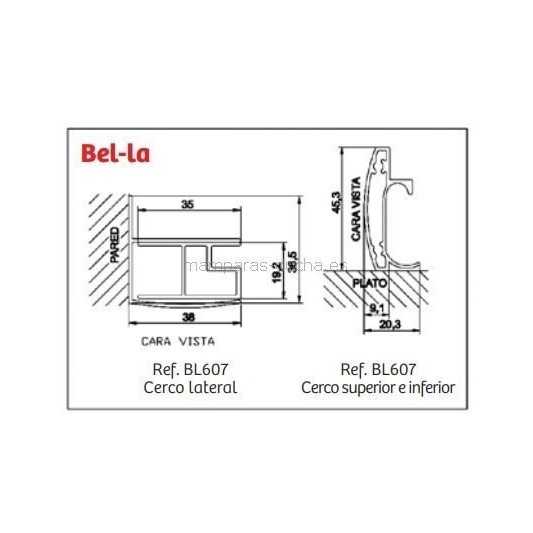 Mampara Angular 2 Fijos Más 2 Correderas Bel-la (BL607 x2)