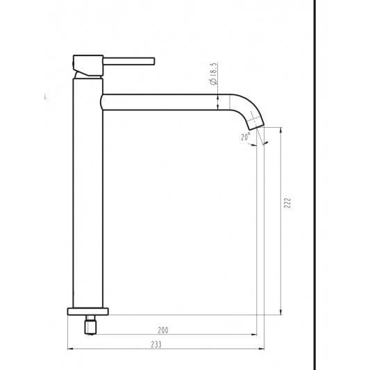 Grifo monomando lavabo caño alto SIRIO cromo 3172