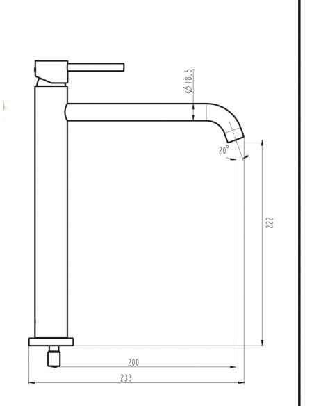 Grifo monomando lavabo caño alto SIRIO cromo 3172
