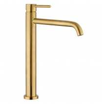 Grifo monomando lavabo caño alto SIRIO Oro cepillado 3172OR