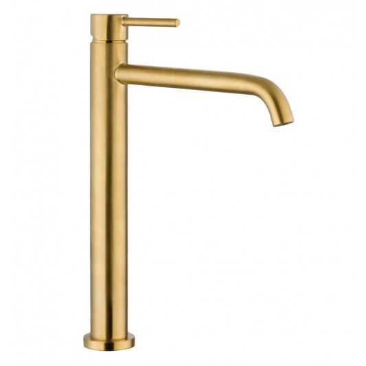 Grifo monomando lavabo caño alto SIRIO Oro cepillado 3172OR