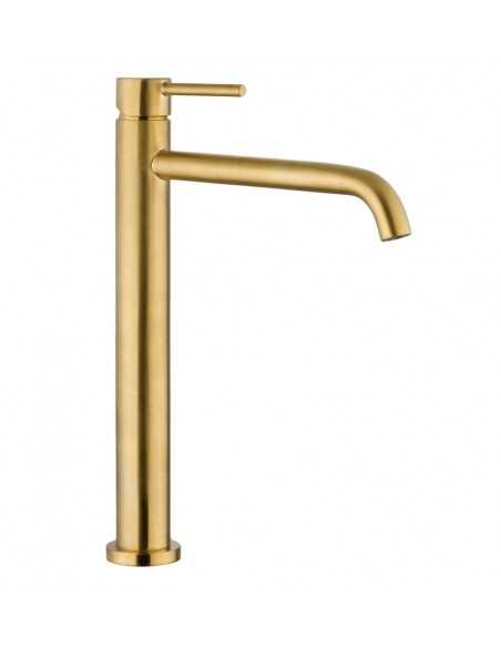 Grifo monomando lavabo caño alto SIRIO Oro cepillado 3172OR
