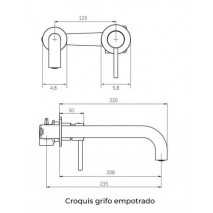 Grifo empotrable acabado en oro para lavabo - Sirio de GME 2