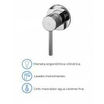 Grifo empotrable acabado en cromo para lavabo - Sirio de GME 2