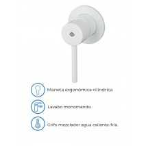 Grifo empotrable acabado en blanco para lavabo - Sirio de GME 2