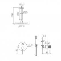 Sistema Empotrado Ducha Top/Line GPQ038/OC 2
