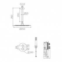 Sistema Empotrado Ducha Top/Line GTQ038/BGM 2