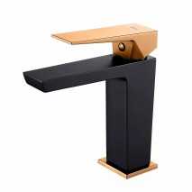Grifo monomando Infinite negro y oro rosa de Sky Bath