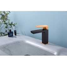 Grifo monomando Infinite negro y oro rosa de Sky Bath 2