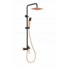 Grifo de ducha monomando Infinite negro y oro rosa de Sky Bath