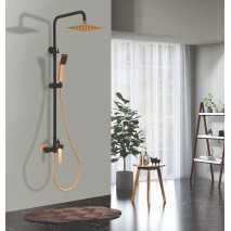 Grifo de ducha monomando Infinite negro y oro rosa de Sky Bath 2
