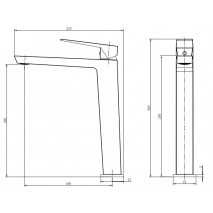 Grifo monomando lavabo alto Infinite negro de Sky Bath 2