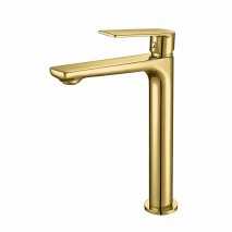 Grifo lavabo alto monomando Glory oro cepillado de Sky Bath