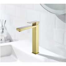 Grifo lavabo alto monomando Army oro cepillado de Sky Bath 2