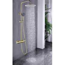 Conjunto ducha monomando Rock oro cepillado de Sky Bath 2