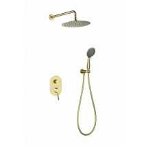 Conjunto de ducha monomando empotrado Soul oro cepillado de Sky bath