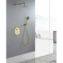 Conjunto de ducha monomando empotrado Soul oro cepillado de Sky bath 2