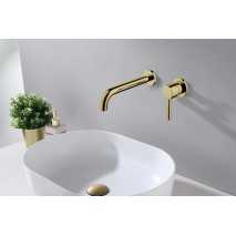 Grifo lavabo monomando empotrado Cloud oro cepillado de Sky bath 2
