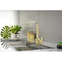 Grifo cocina Cross oro cepillado de Sky bath 2