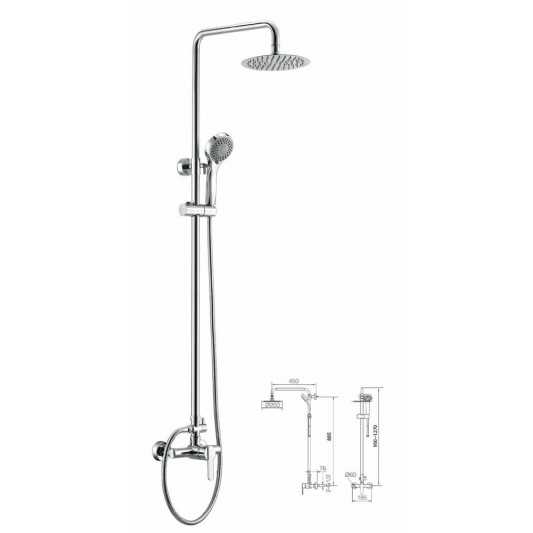 Monomando Roma Rociador de Acero BDR001