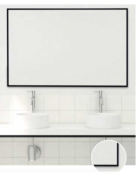 Espejo rectangular marco aluminio negro B-942 reversible