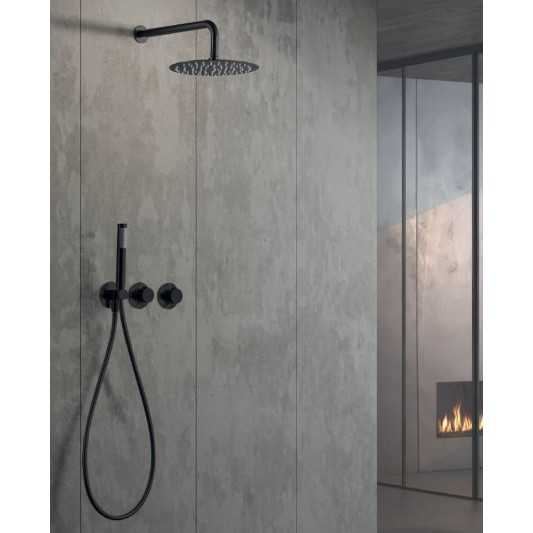 Conjunto de ducha Termóstatico empotrado Assen negro mate GTA052/NG
