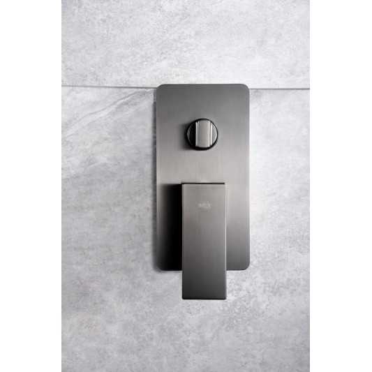 Conjunto ducha empotrado monomando black gun metal serie Pisa GPP048/BGM Roc. 20x20 2