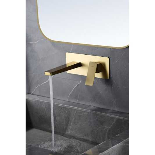 Grifo lavabo empotrado monomando oro cepillado serie Pisa GLP048/OC 2