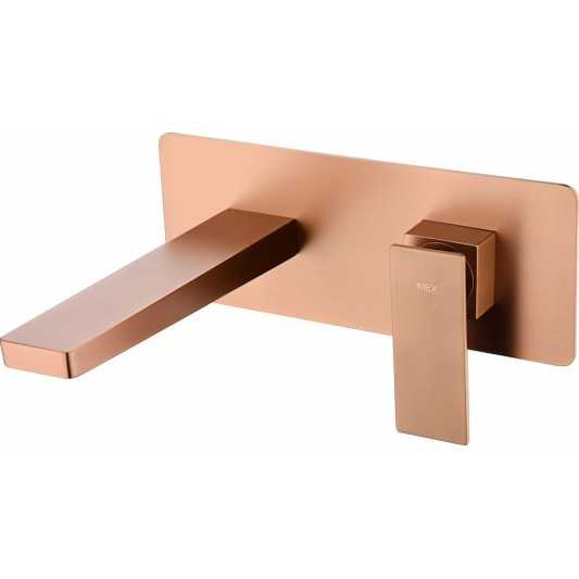 Grifo de lavabo empotrado oro rosa cepillado serie Pisa GLP048/ORC