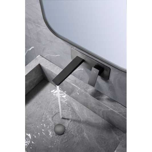 Grifo de lavabo empotrado monomando black gun metal serie Pisa GLP048/BGM 2