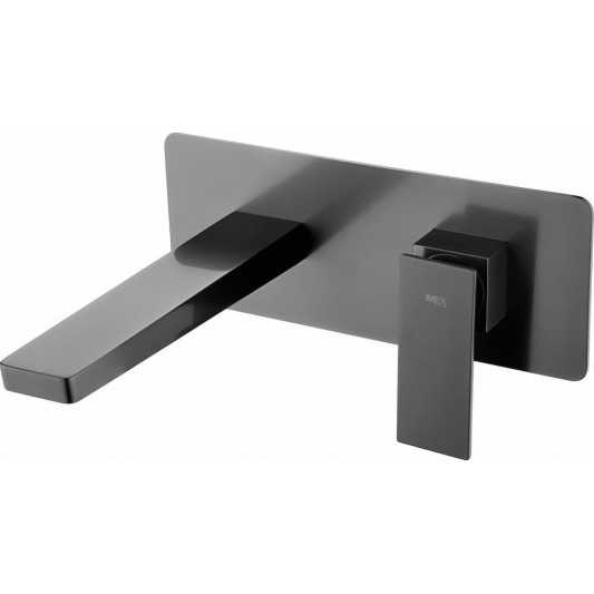 Grifo de lavabo empotrado monomando black gun metal serie Pisa GLP048/BGM