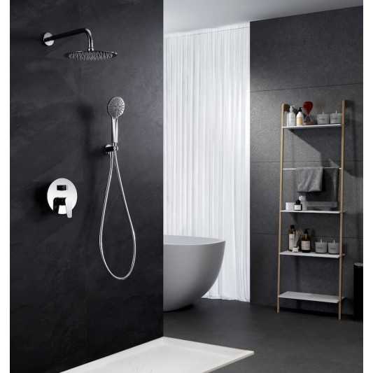 Conjunto de ducha empotrado monomando Bélgica cromo de IMEX GPZ044 2