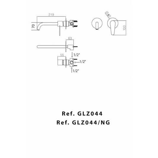 Grifo de lavabo empotrado Bélgica negro mate de IMEX GLZ044/NG 2