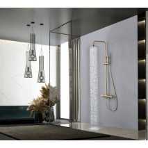 Conjunto ducha monomando Line oro cepillado de IMEX BDD038/OC 2