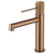 Grifo lavabo monomando Line oro rosa cepillado BDD038-1ORC