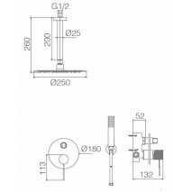 Sistema Empotrado Ducha Top/Line GPQ038/ORC 2