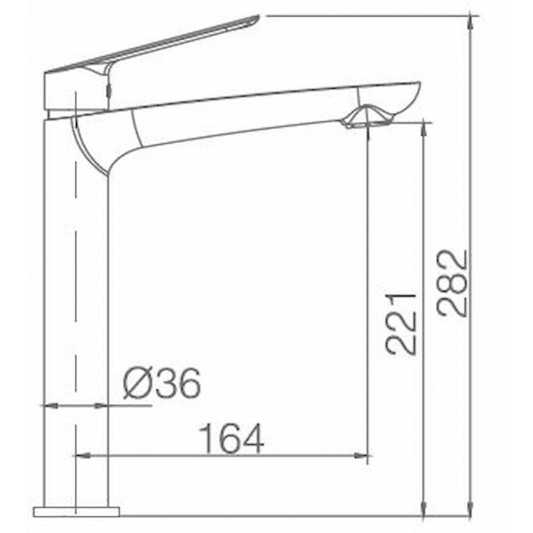 Grifo lavabo caño alto Luxor de Imex BDX023-3 2