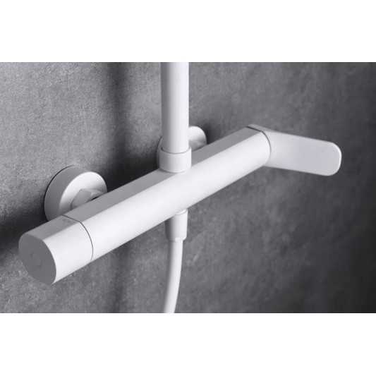 Conjunto de ducha monomando Dinamarca blanco mate de IMEX BDR031/BL 2