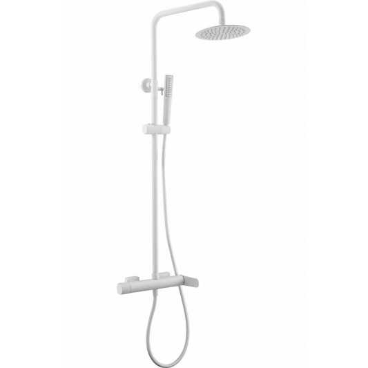 Conjunto de ducha monomando Dinamarca blanco mate de IMEX BDR031/BL