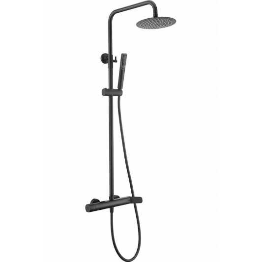 Conjunto de ducha monomando Dinamarca negro mate de IMEX BDR031/NG