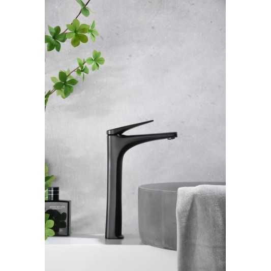 Grifo de lavabo caño alto Delos negro mate BDD055-3NG 2