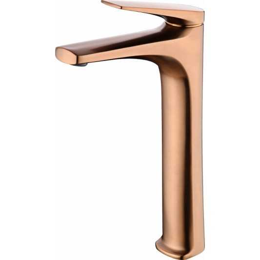 Grifo de lavabo caño alto Delos oro rosa cepillado BDD055-3ORC