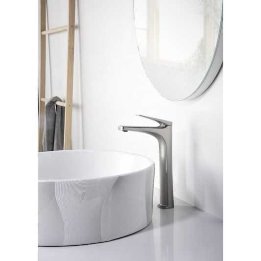 Grifo de lavabo caño alto Delos acero inox. BDD055-3AC 2